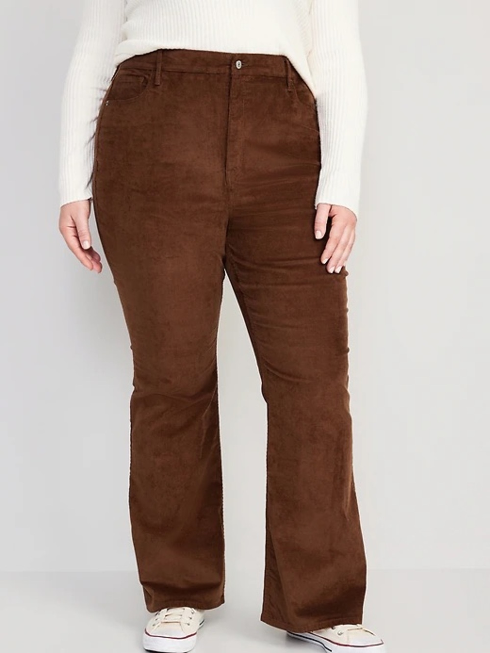 Old Navy Higher High-Waisted Flare Corduroy Pants Brown Size 10